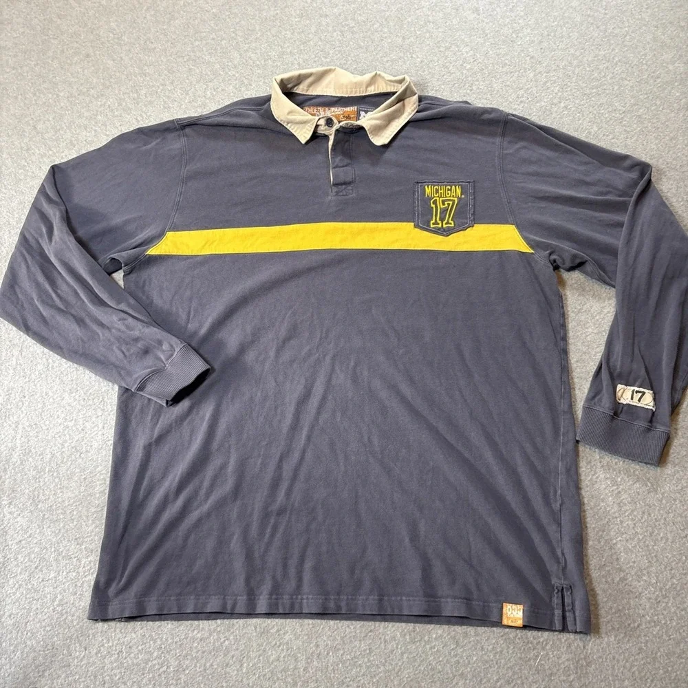 vintage 90s University of Michigan rugby shirt 855 Olive Street Nike Men's 2XL